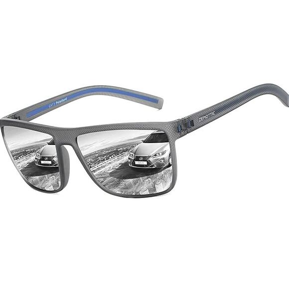 Polarized Sunglasses for Men Lightweight TR90 Frame UV400 Protection Square - Picture 1 of 13